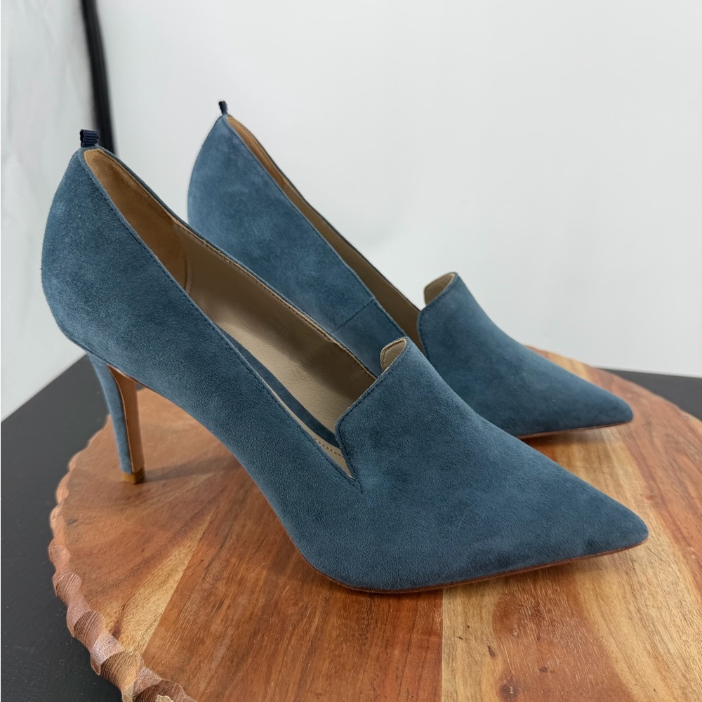 Boden Millie Courts Blue Green Heels Suede Leather Slip on EU 40 Women’s Size 9